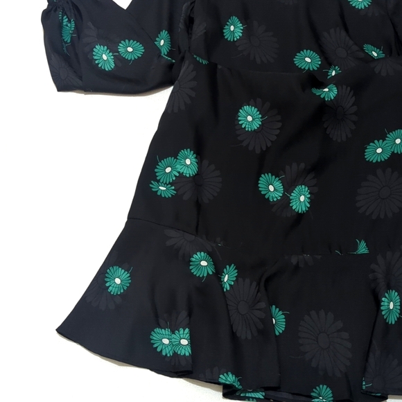 Ann Taylor | Floral Jacquard Flounce Shift Dress | Drop Waist | Floral Print | - Picture 6 of 9